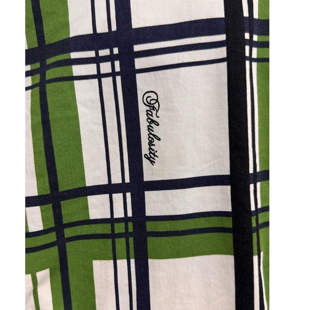 Fabulosity Blazer Women's L Vintage Green Navy Plaid Button Cotton Stretch Y2K - Picture 4 of 10